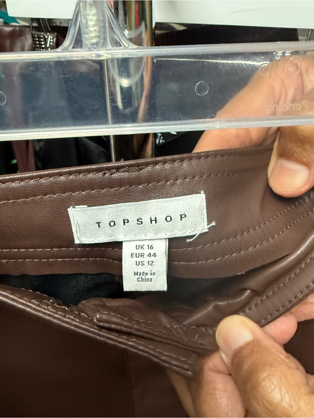Topshop women’s faux leather pants